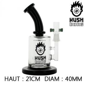 Bubbler en verre Poseidon Kush Bong H:21cm Dia:40mm noir